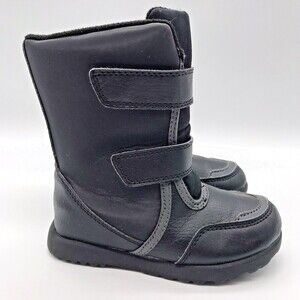 Rugged Outback Black Winter Rain Boots Boy Toddler 8M Adjustable Warm Snow Shoes